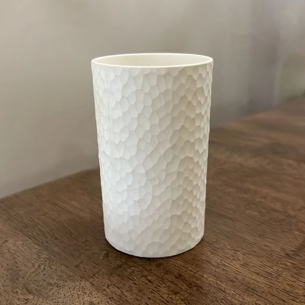 The Container Store white Textured Sturdy Plastic Pencil Cup Caddy